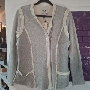 Lucky Brand Women's Gray and Cream Cardigan